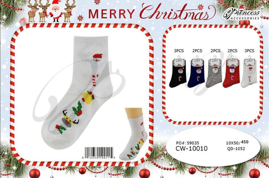 Novelties-Cute Christmas Socks CW-10010 (12pc pack)
