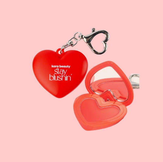 Lips- Kara Glow On The Go! Stay Blushin’ Lip & Cheek Heart Keychain BERRY RED F4-32-4 (4pc bundle, $4 each)