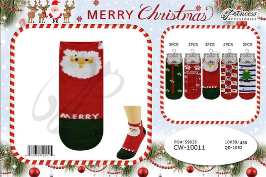 Novelties-Christmas Ankle Socks CW-10011 (12pc pack)