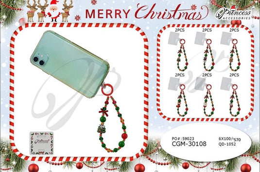 Accessories-Christmas Phone Keychain CGM-30108 (12pc pack)