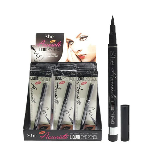 Eyes-She Accurate Liquid Eyeliner Waterproof EL101 ($1.16 each, 24 pcs display)