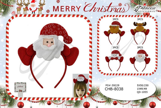 Accessories-Christmas Cute Characters Head Band CHB-8038 (12pc pack)