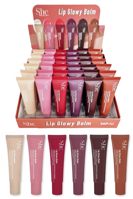 Lips-She Makeup Lip Glowy Balm LG-24 (36pcs display)