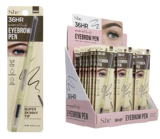 Eyebrow-She Super Skinny Tip 36HR Eyebrow Pen-Brown  RE1003BR ($1.16each, 24pcs display)