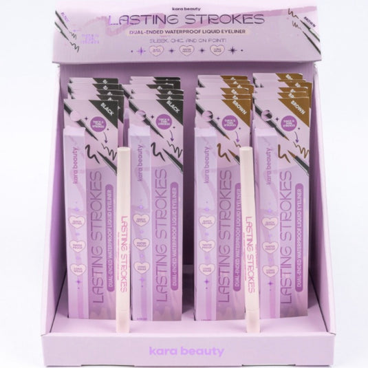 Eyes-Kara Beauty Lasting Strokes Dual Ended Waterproof Liquid Eyeliner EL2-14-D ($4.50 each, 24pcs display)