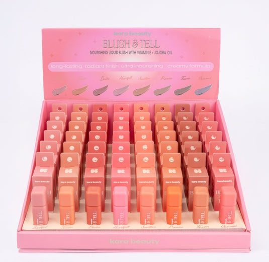 Face-Kara beauty Blush & Tell Nourishing Liquid Blush Display Box F8-34-D ($4.50 each, 48pcs display)