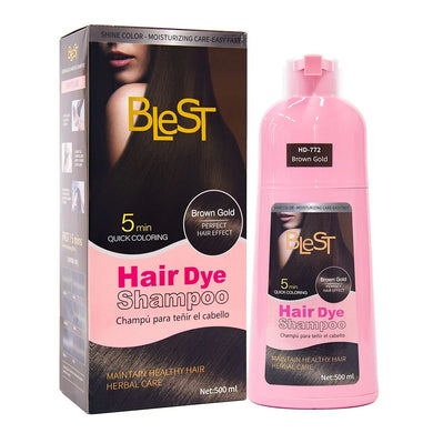 Hair- BLEST 16.9oz Hair Dye Shampoo- Brown Gold (4pc bundle,$5.50 each)