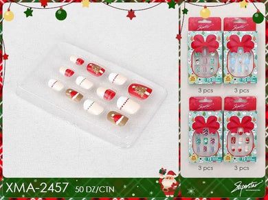 Accessories- XMAS KIDS NAILS XMA-2457 (12pc pack)