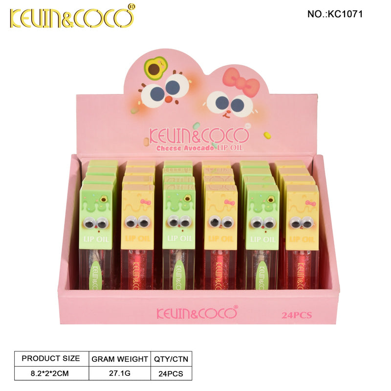 Load image into Gallery viewer, Lips-Kevin&amp;Coco Googly Eyes Lip Oil  KC1071 ($1 each, 24pc display)
