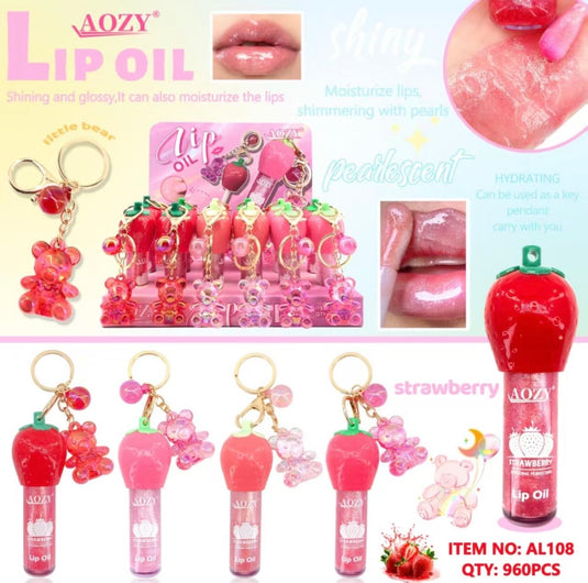 Lips-Bear Keychain Lip Gloss AL108 ($1.25 each, 24pc display)