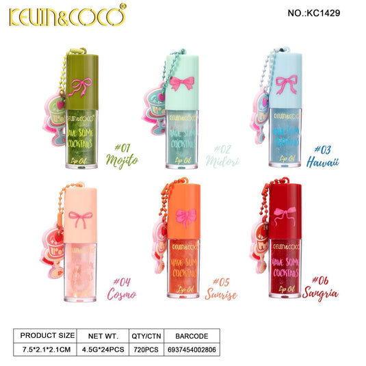 Lips-Kevin&Coco Have Some Cocktails Lip Oil KC1429 ($1 each, 24pc display)