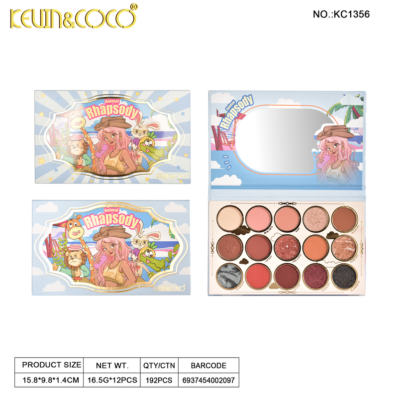 Load image into Gallery viewer, Eyes-Kevin&amp;Coco Animal Rhapsody Eyeshadow Palette KC1356 ($2.25 each, 12pc display)

