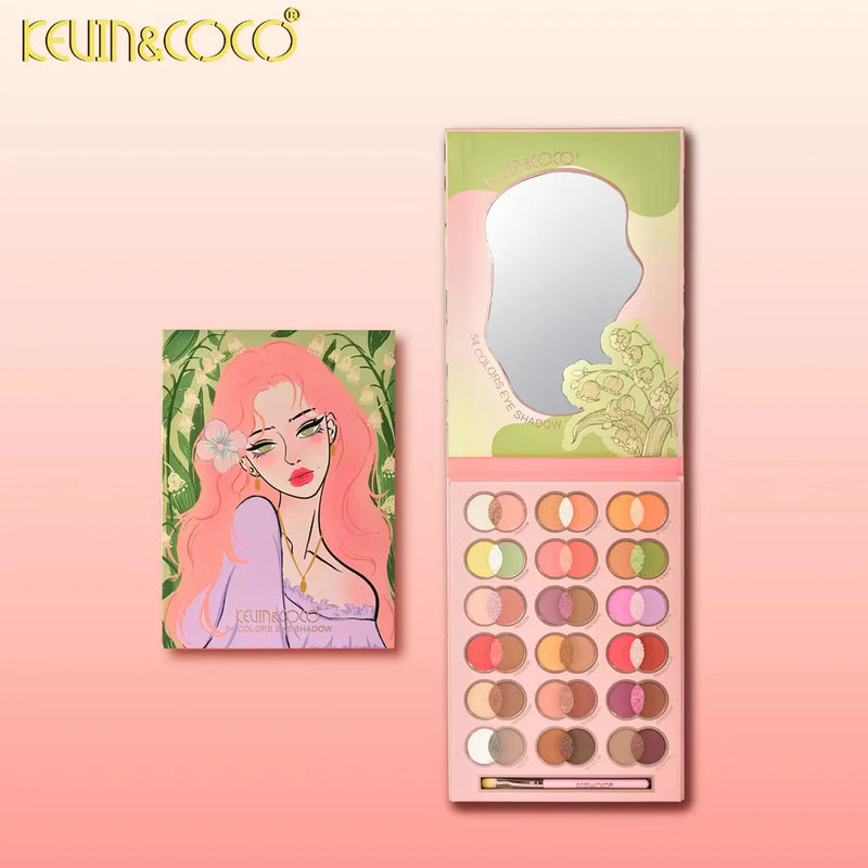 Load image into Gallery viewer, Eyes-Kevin&amp;Coco Melody Breeze 54-Color Eyeshadow Palette KC1024 ($4.75 each, 4pc bundle)
