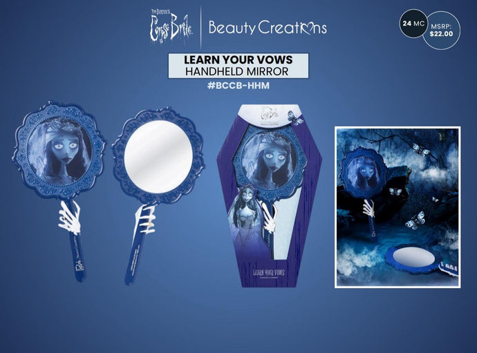 Novelties- PRE-ORDER Beauty Creations Corpse Bride Learn Your Vows Handheld Mirror BCCB-HHM (3pc bundle, $11 each)