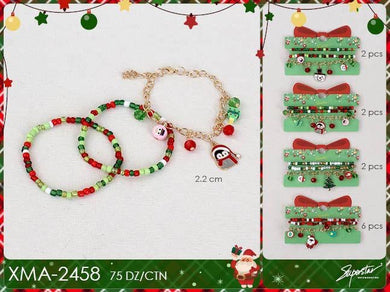 Jewelry- XMAS 3pc Bracelet set XMA-2458 (12pc pack)