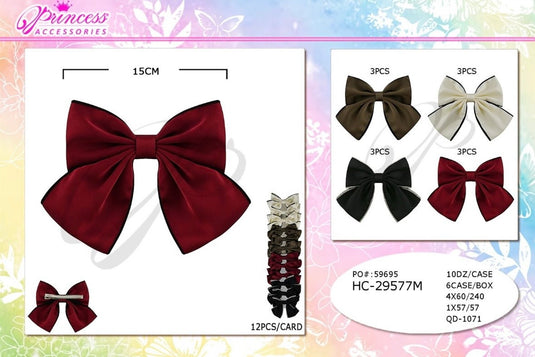 Hair-Big Hair Bows HC-29577M (12pc strip)