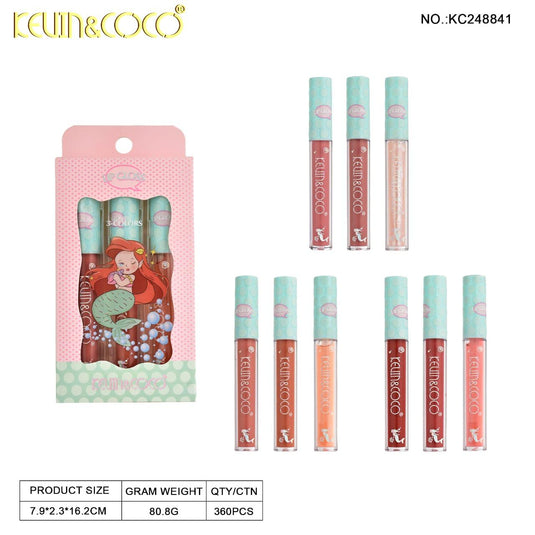 Lips-Kevin&Coco Mermaid 3pc Lip Gloss Set KC248841 ($1.75 each, 12pc display)