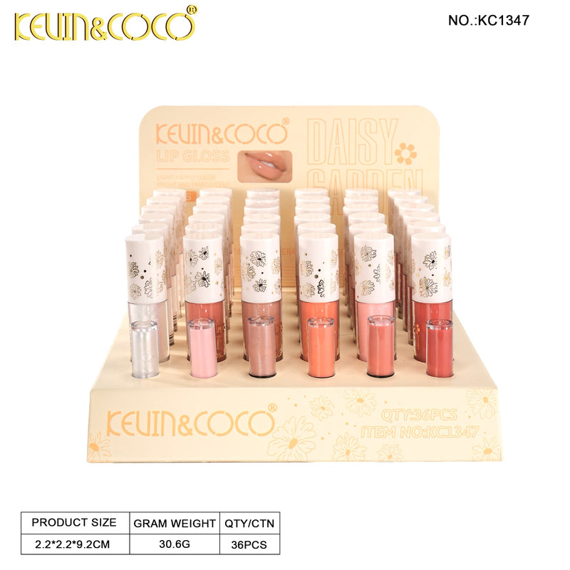 Load image into Gallery viewer, Lips-Kevin&amp;Coco Daysi Garden Collection Lip Gloss KC1347 ($1 each, 36pc display)
