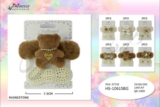 Hair-Bear Fuzzy Hair Pin HS-10615BG (12pc pack)