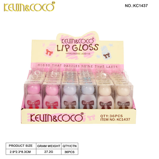 Lips-Kevin&Coco Bow Lip Gloss KC1437 ($0.79 each, 36pc display)