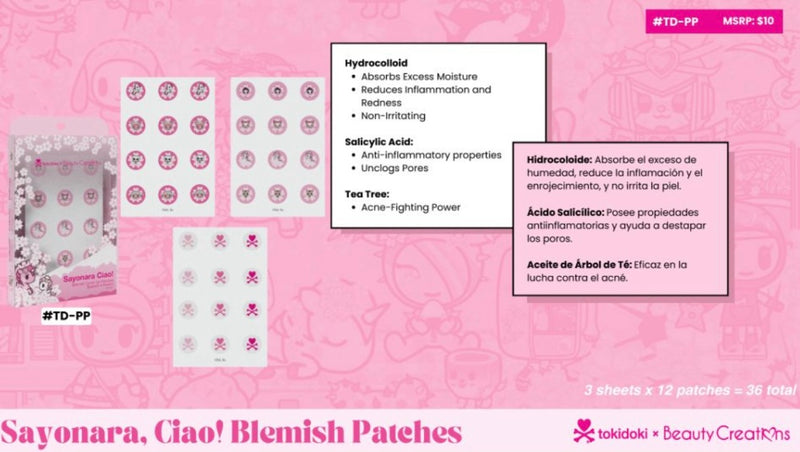 Load image into Gallery viewer, Skincare-Beauty Creations x Tokidoki Sayonara Ciao Blemish Patches #TD-PP ($5 each, 4pc bundle)
