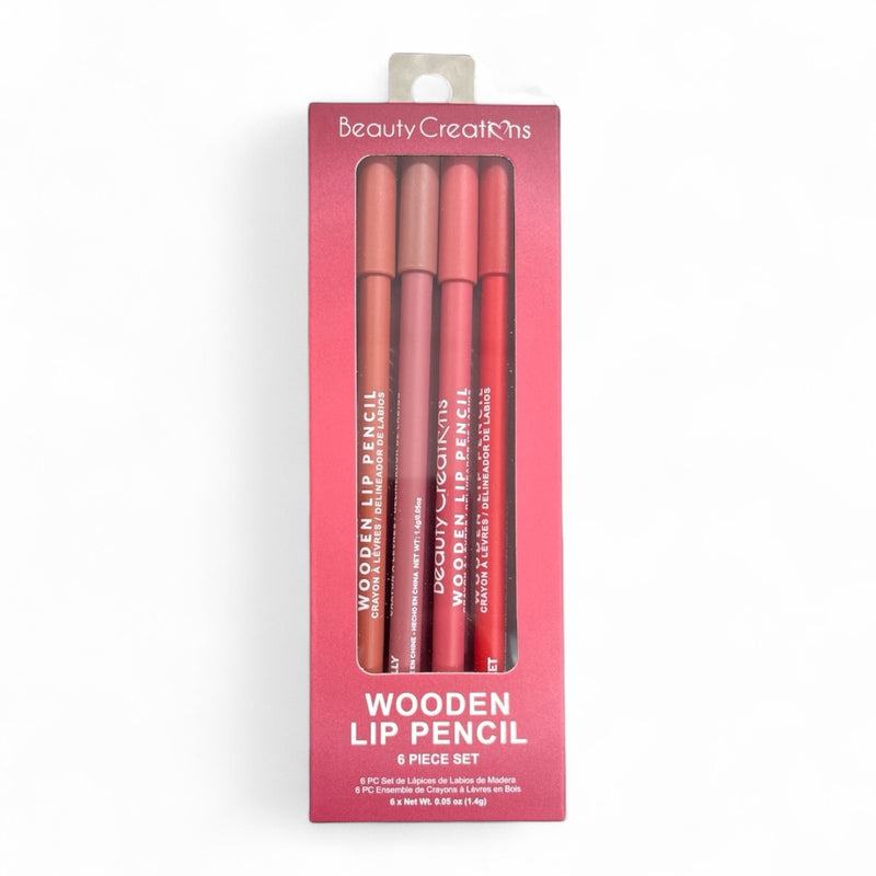 Load image into Gallery viewer, Lips-Beauty Creations Wooden Lip Pencil 6pc Set Wine #WLPW-SET ($3 each, 12pc bundle)
