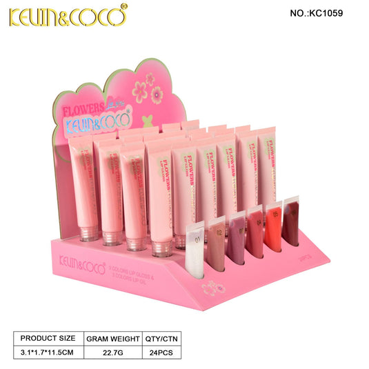 Lips-Kevin&Coco Flowers Lip Gloss KC1059 ($1.50 each, 24pc display)