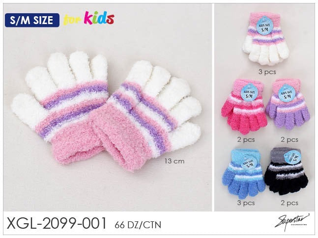 Accessories- Assorted Kid’s Cozy Gloves XGL-2099-001 (12pc pack)