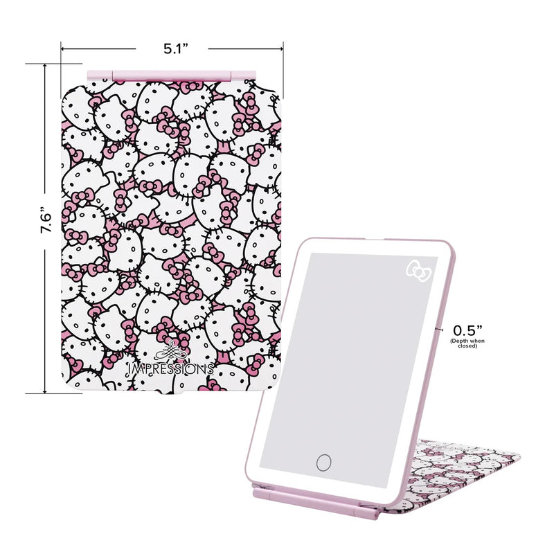 Load image into Gallery viewer, Novelties- Impressions Hello Kitty Touch Pad Mini Tri-Tone LED Makeup Mirror TOUCHPADMINI-HKT-WHTPNK (2pc bundle, $26 each)
