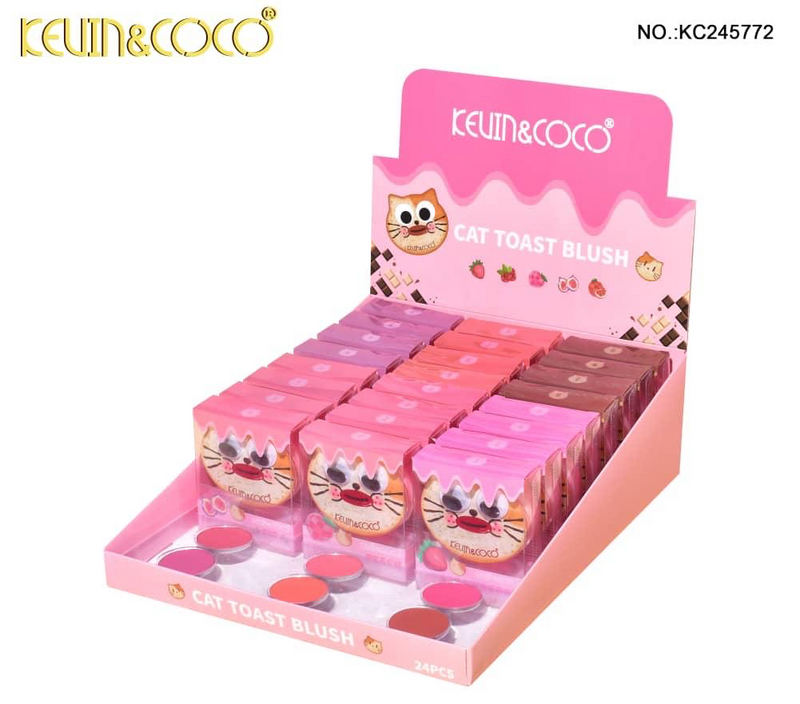 Load image into Gallery viewer, Face- Kevin&amp;Coco Cat Toast Blush KC245772 (24pc display, $1 each)
