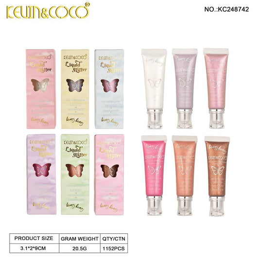 Face-Kevin&Coco Liquid Glitter Eyeshadow and Highlighter KC248742 ($0.98 each, 24pcs display)