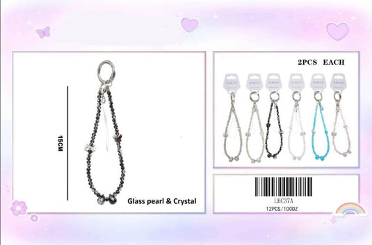 Accessories-Long Beaded Keychain LKC37A (12pc pack)