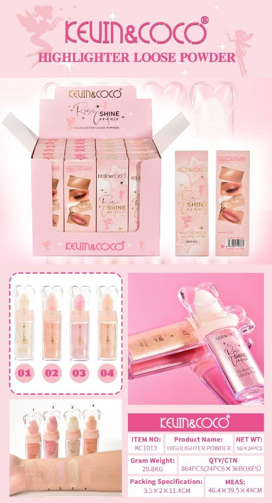 Load image into Gallery viewer, Face-Kevin&amp;Coco Loose Powder Highlighter KC1013 ($1.25 each, 24pc display)
