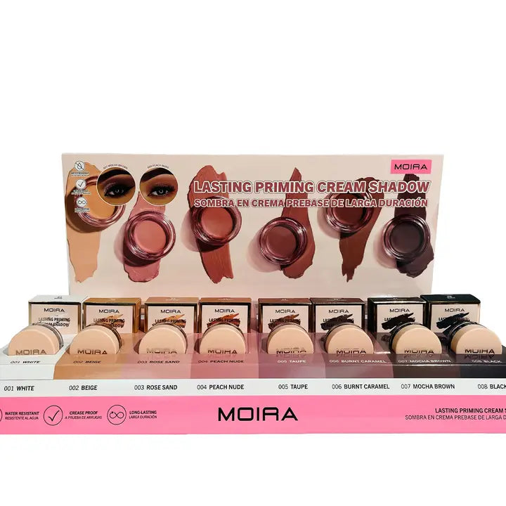 Load image into Gallery viewer, Eyebrow-Moira Lasting Priming Cream Shadow Display 8 Shades #LASSET (24pc display + Testers)
