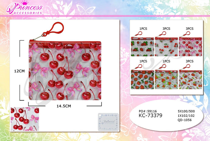 Accessories-Cherry Bow and Strawberry Coin Purse KC-73379 (12pcs pack)