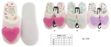 Accessories-Fuzzy Heart Winter Slippers SL-518 (12pc pack)
