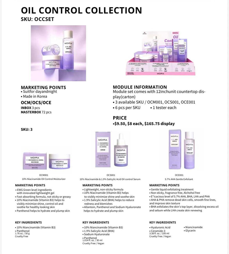 Load image into Gallery viewer, Skincare-Moira Oil Control Collection #OCCSET (18pc display + tester)
