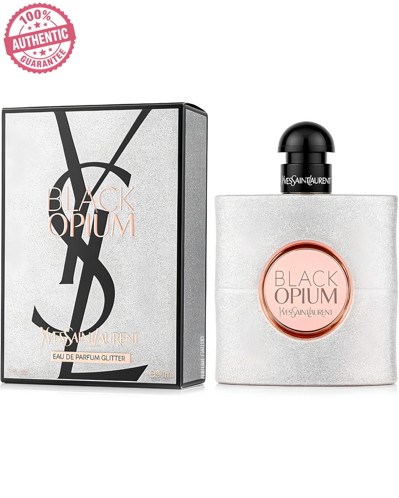 Load image into Gallery viewer, Perfumes- Black Opium Glitter By Yves Saint Laurent Eau De Parfum Glitter 3oz/90ml -100% Authentic

