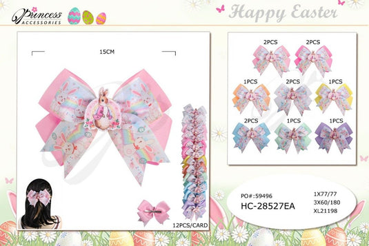 Hair-Bunny Easter Hair Bow HC-28527EA (12pc strip)