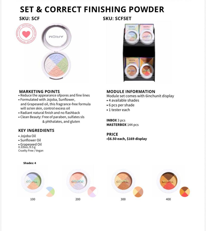 Load image into Gallery viewer, Face-Moira Set &amp; Correct Finishing Powder #SCFSET ($6.50 each, 24pc display + tester)

