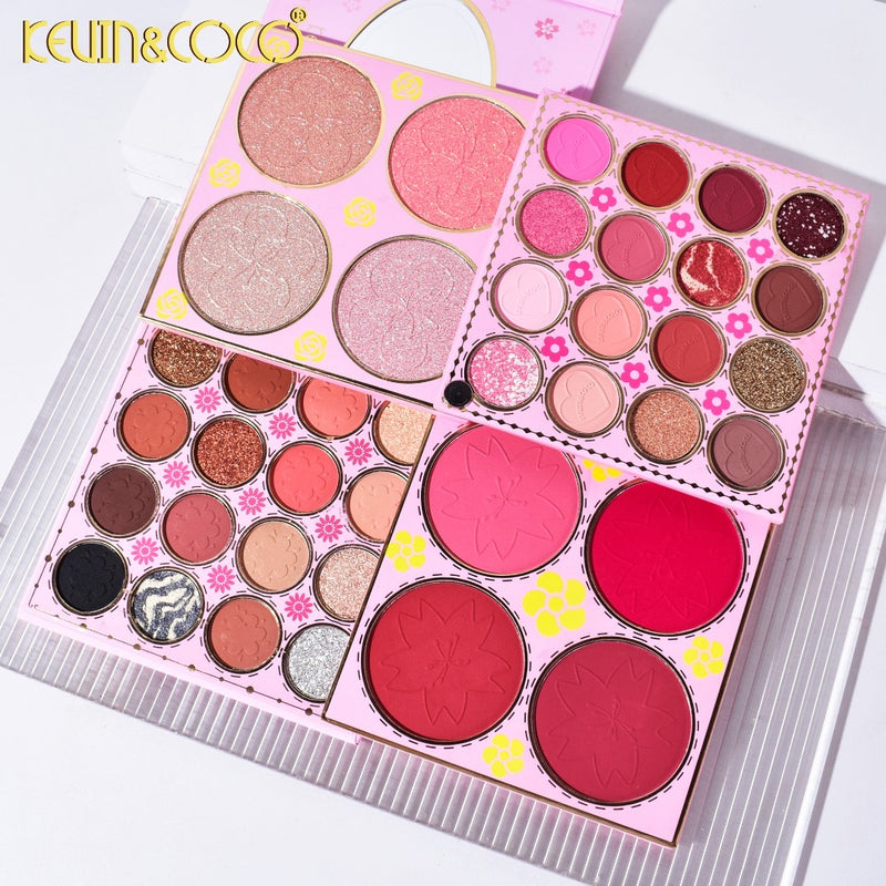 Load image into Gallery viewer, Eyes- Kevin&amp;Coco 40 color Rotating Face Palette PINK KC244577 (4pc bundle, $5.50 each)
