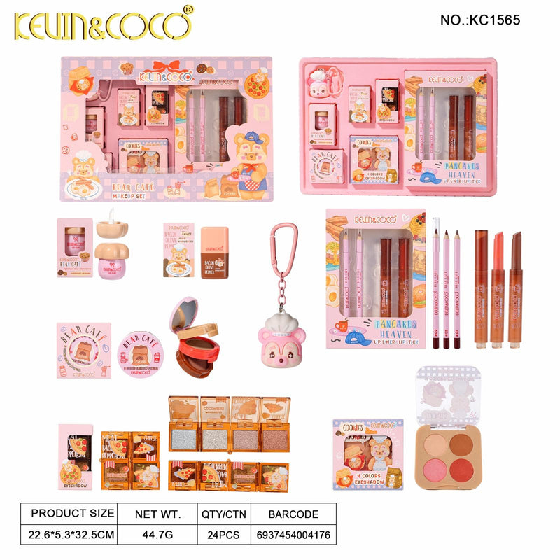 Load image into Gallery viewer, Face-Kevin&amp;Coco Bear Cafe Makeup Set KC1565 ($11 each, 3pc bundle)

