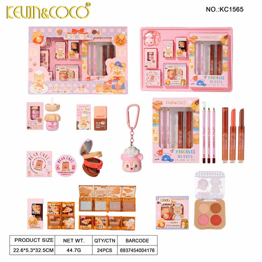 Face-Kevin&Coco Bear Cafe Makeup Set KC1565 ($11 each, 3pc bundle)