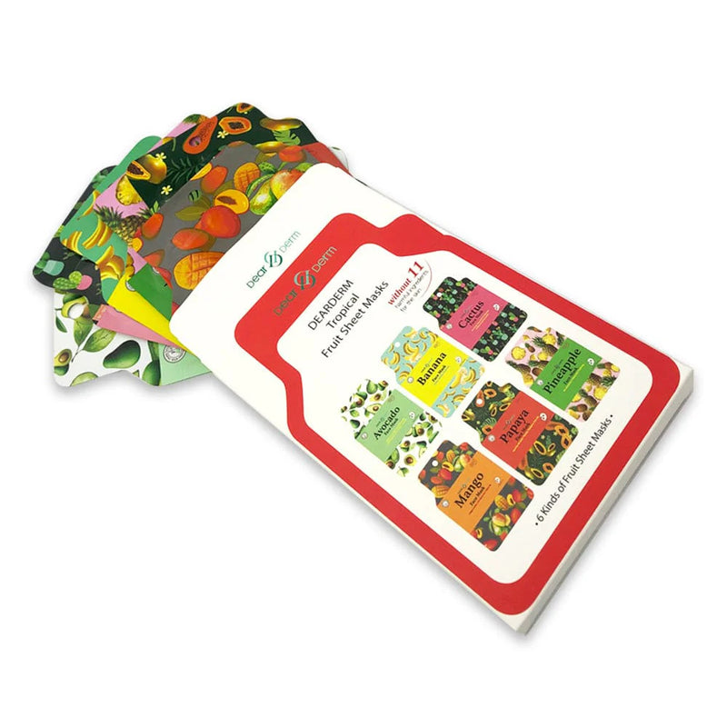 Load image into Gallery viewer, Skincare- Dear Derm Tropical Fruit Face Sheet Masks 6pc Box (4 boxes, $3 each)
