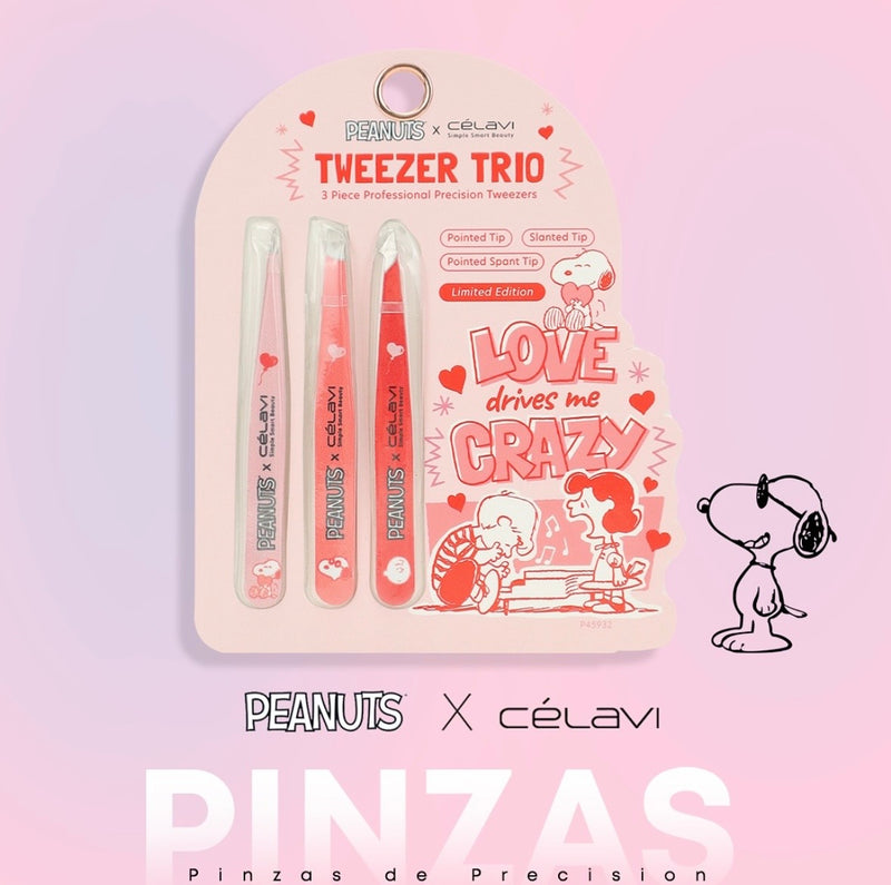 Load image into Gallery viewer, Eyebrow-Celavi Peanuts Love Drives Me Crazy 3pc Tweezer Set P45932 ($3 each, 6pcs bundle)

