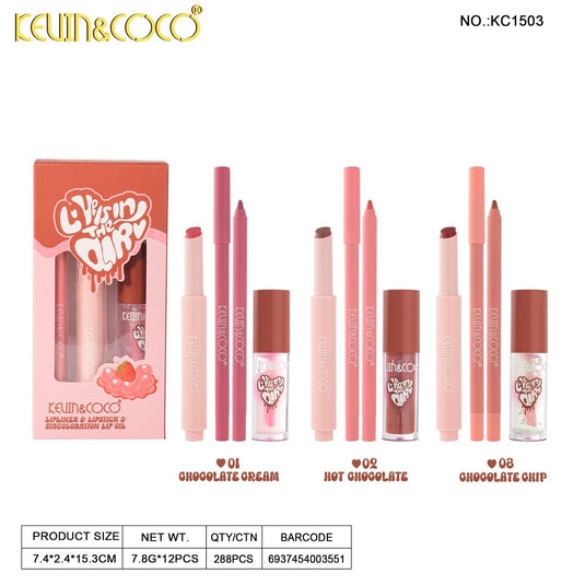 Lips-Kevin&Coco Love Is In The Air  Lip Kit Set KC1503 ($2.25 each, 12pc display)