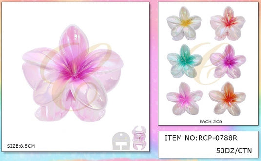 Hair-Big Flower Hair Clip RCP-0788R (12pcs pack)