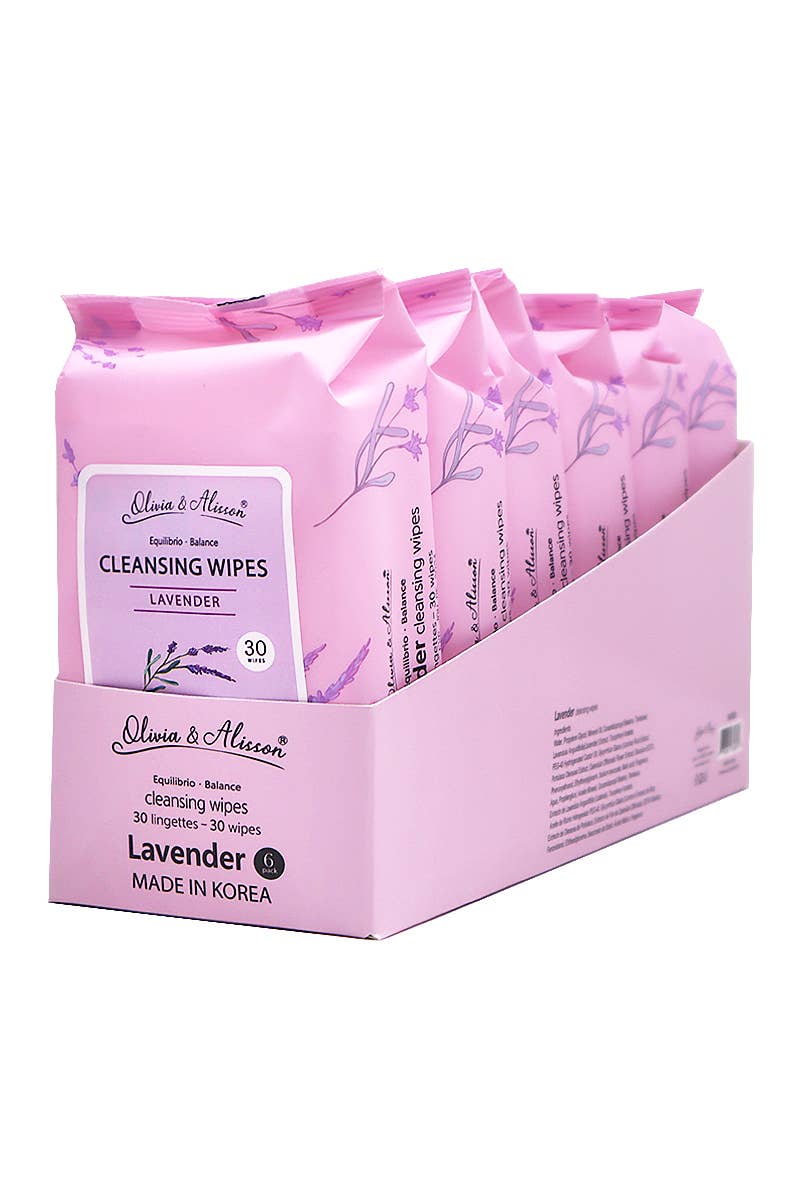 Load image into Gallery viewer, Skincare-She Makeup Lavender Cleansing Wipes MIT008 ($1.08 each, 6pc Bundle)
