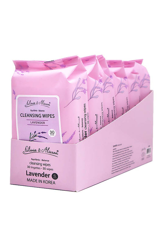 Skincare-She Makeup Lavender Cleansing Wipes MIT008 ($1.08 each, 6pc Bundle)