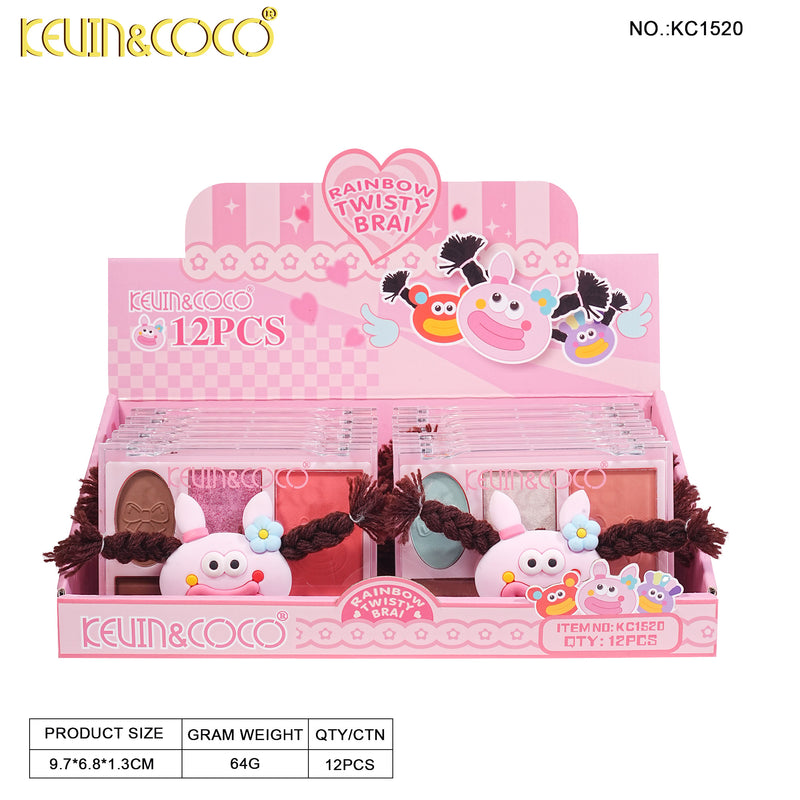 Load image into Gallery viewer, Eyes-Kevin&amp;Coco Rainbow Twisty Brai Pink KC1520 ($1.25 each, 12pc display)
